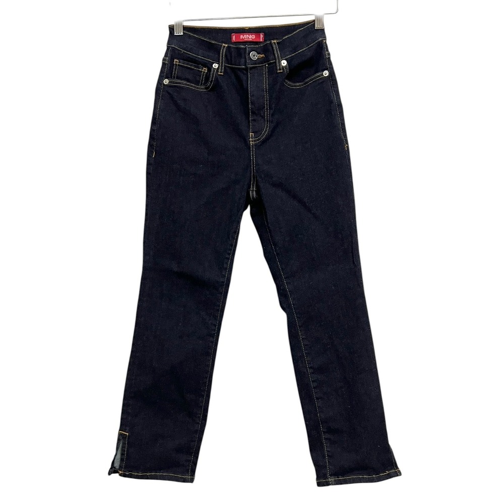 MNG‎ Heritage Jeans Womens US 2 (?) Dark Wash High Rise Capri Slim Fit Side Slit